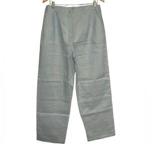 Eternia 100% linen blue lined high‎ waisted pants size L